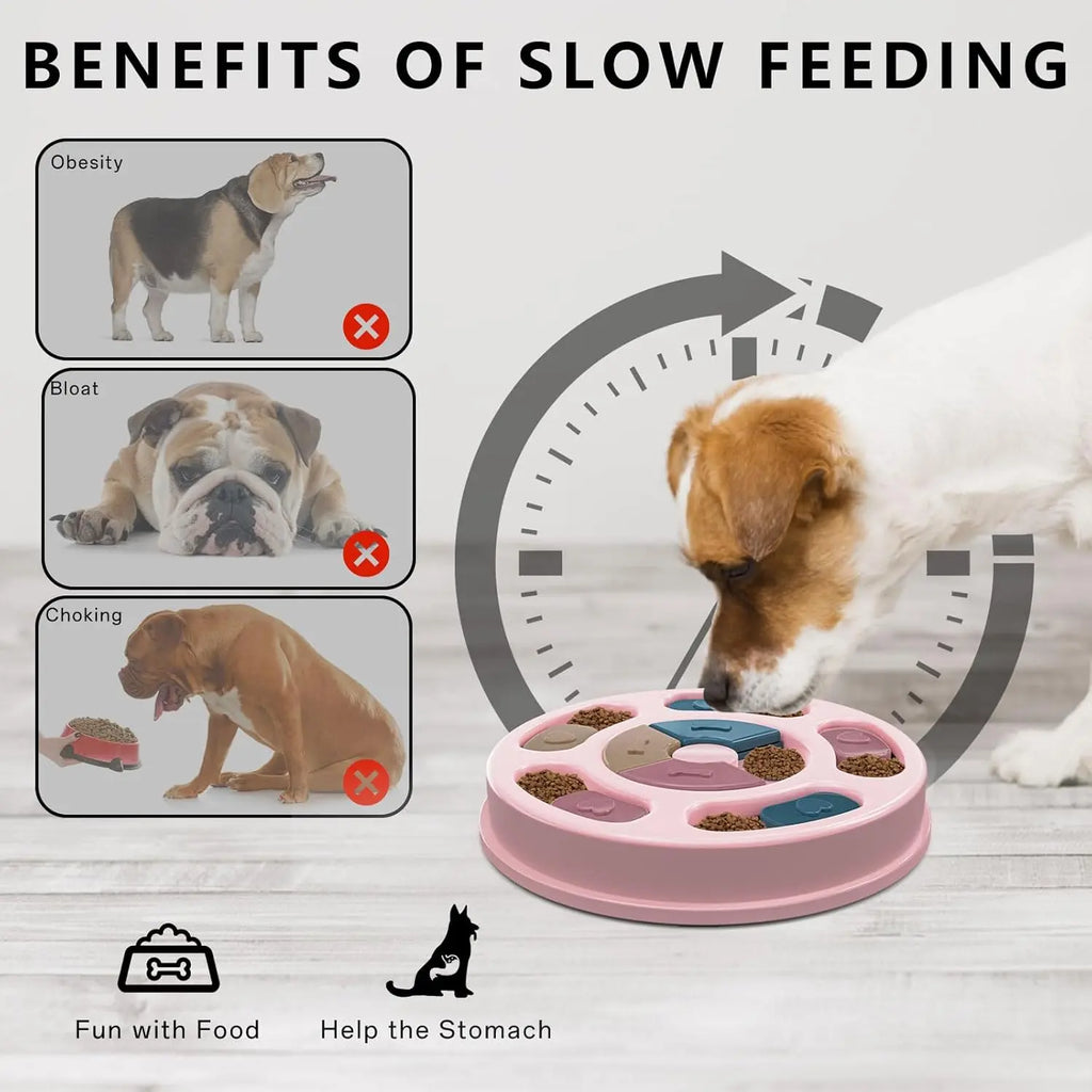 Dog Puzzles Slow Feeder, Interactive Food Puzzle Toys for Dogs,Treat Puzzle Toys for Dogs, Dog Puzzle Treat Dispenser & Slow Feeder Toy, Dog Puzzles for Smart Dogs, Pink, 1 Pack. Christmas WOZTI