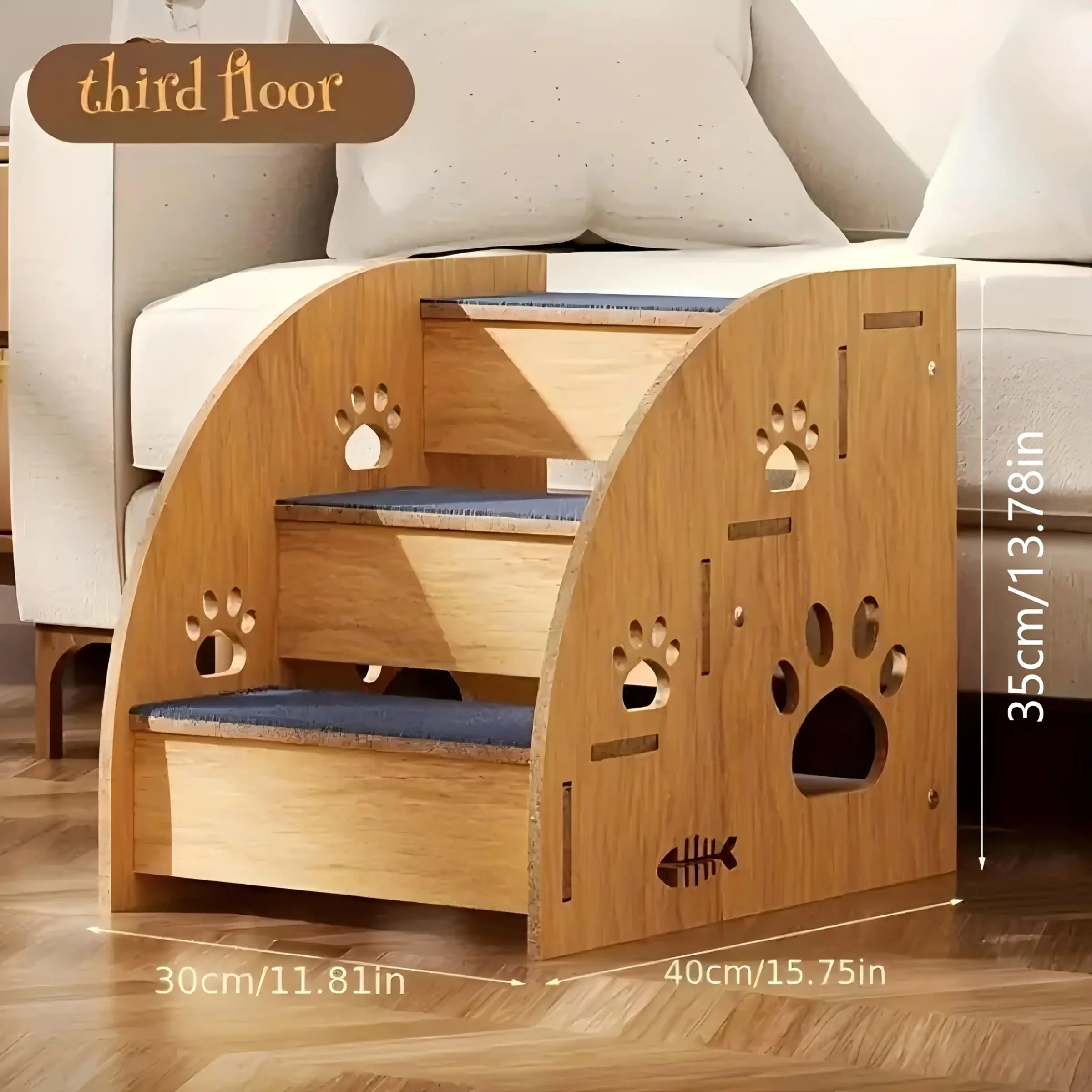 Non-Slip Pet Stairs for Dogs & Cats, Ideal for High Beds & Sofas, Perfect for Small Medium Pets, Safe & Convenient Action