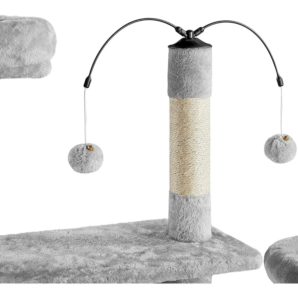 Multi-Level Cat Tree Cat Tower for Indoor Cats, Cat Condo with Scratching Posts, Cat Furniture Play Center, Plush Perch, Rotatable Cat Tree Light Gray