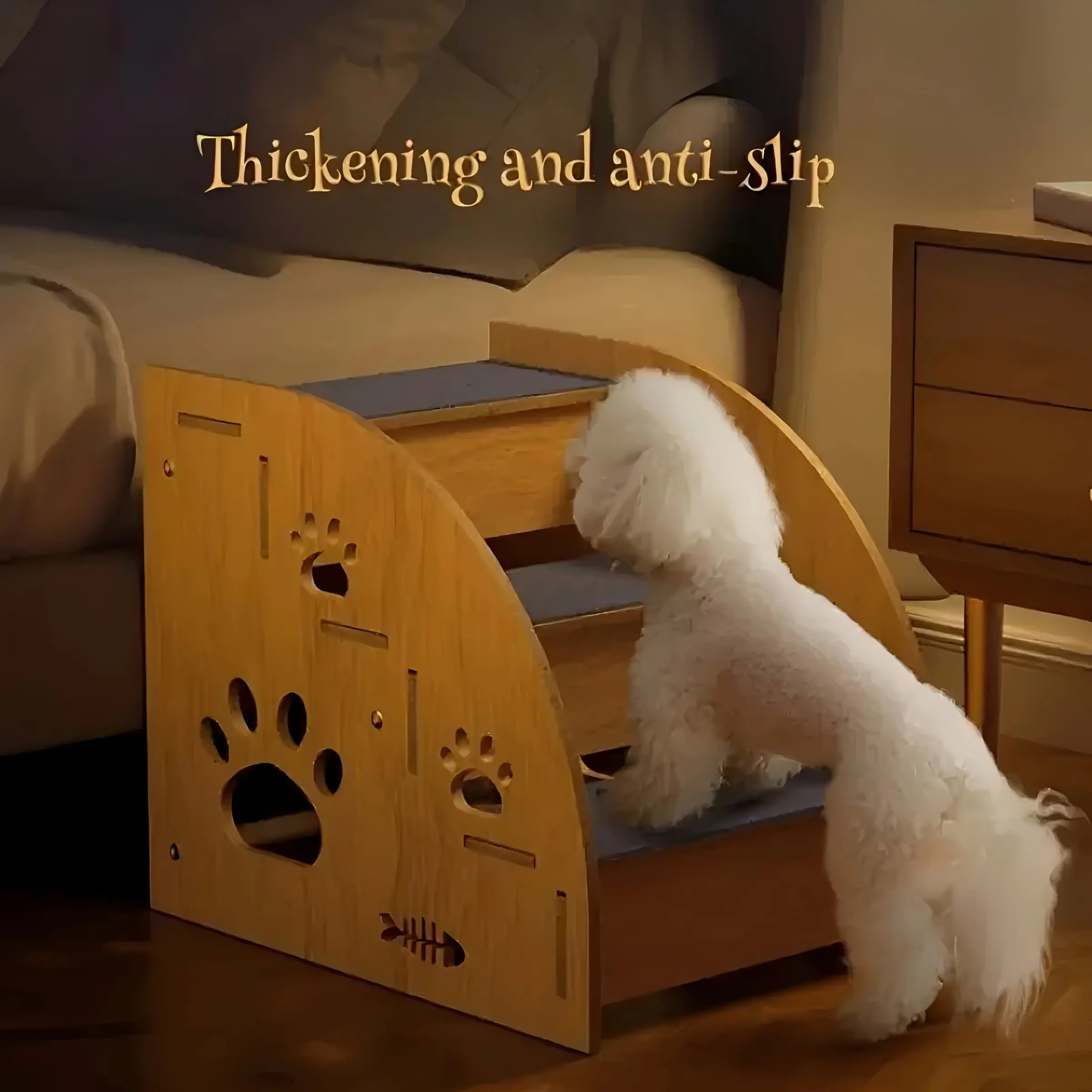 Non-Slip Pet Stairs for Dogs & Cats, Ideal for High Beds & Sofas, Perfect for Small Medium Pets, Safe & Convenient Action