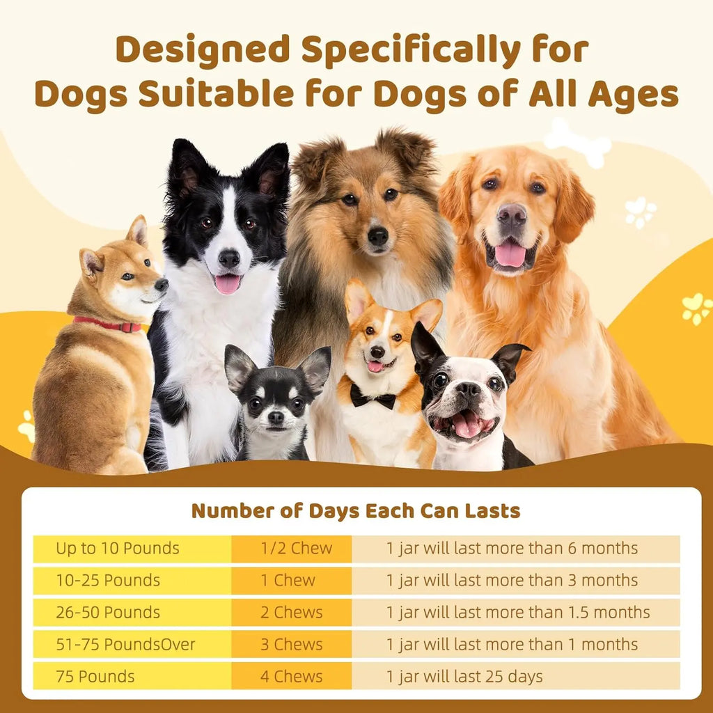 Hipypaw Hip & Joint Mobility Bites for Dogs Natural Joint Health Supplement with Glucosamine & Chondroitin, MSM & Omega-3 Soft Chewsz