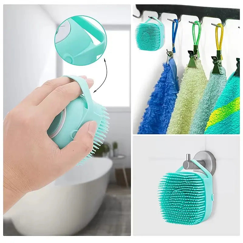 Pet Grooming Brush Tool Designed to Detangle and Fluff Fur Remove Loose Hair and Prevent Matting Features a Detachable Head for Easy Cleaning in the Shower or Bathtub