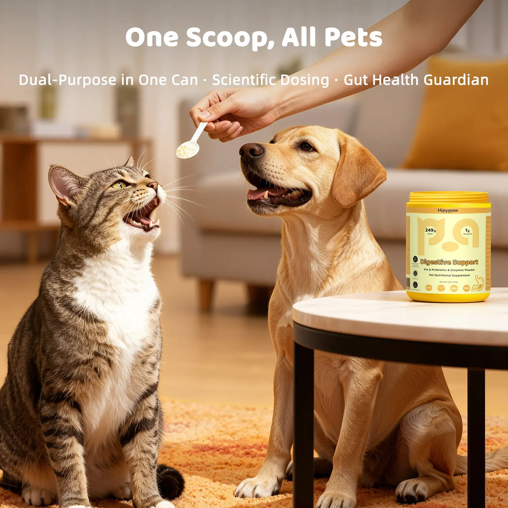 Hipypaw Cat & Dog Probiotic Powder 249G – Gentle, Sensitive-Friendly, Digestive Health & Immune Support, Multi-Strain, All Life Stages