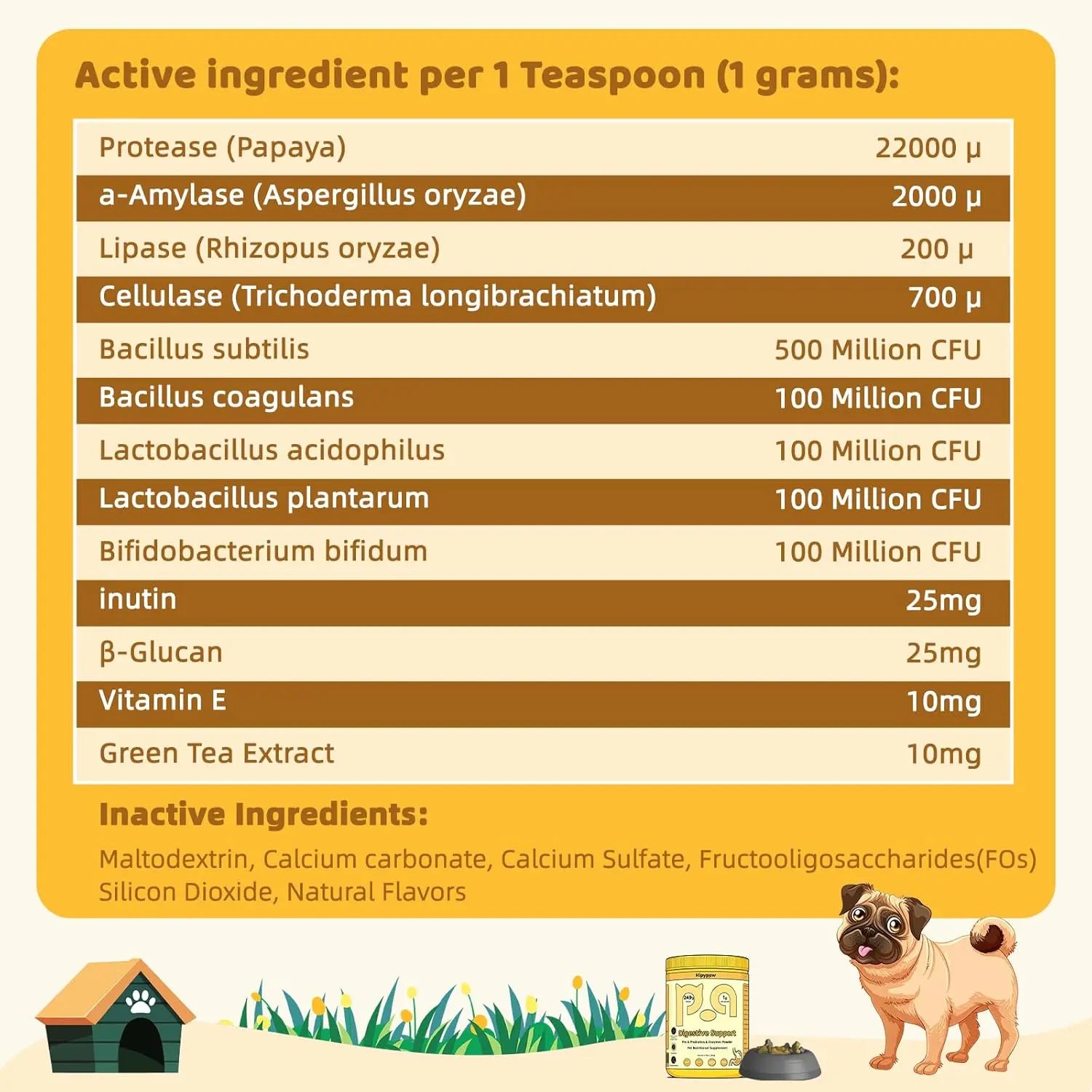 Hipypaw Cat & Dog Probiotic Powder 249G – Gentle, Sensitive-Friendly, Digestive Health & Immune Support, Multi-Strain, All Life Stages