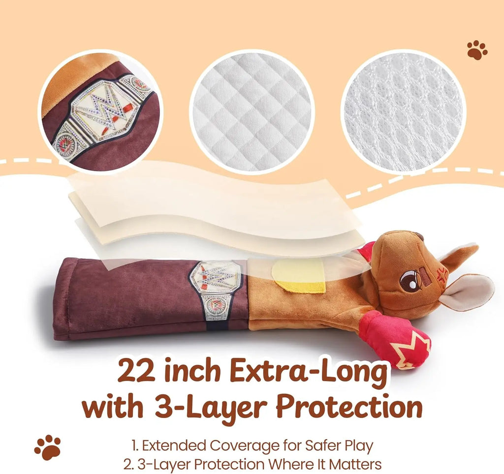 PURETOY Rumble Roo Cat Wrestling Toy, 22-Inch Kangaroo Puppet with Catnip Pouches & Treat Pocket, Reinforced Protective Glove for Kicking & Kicks, Bonding Toy for Cats of All Ages