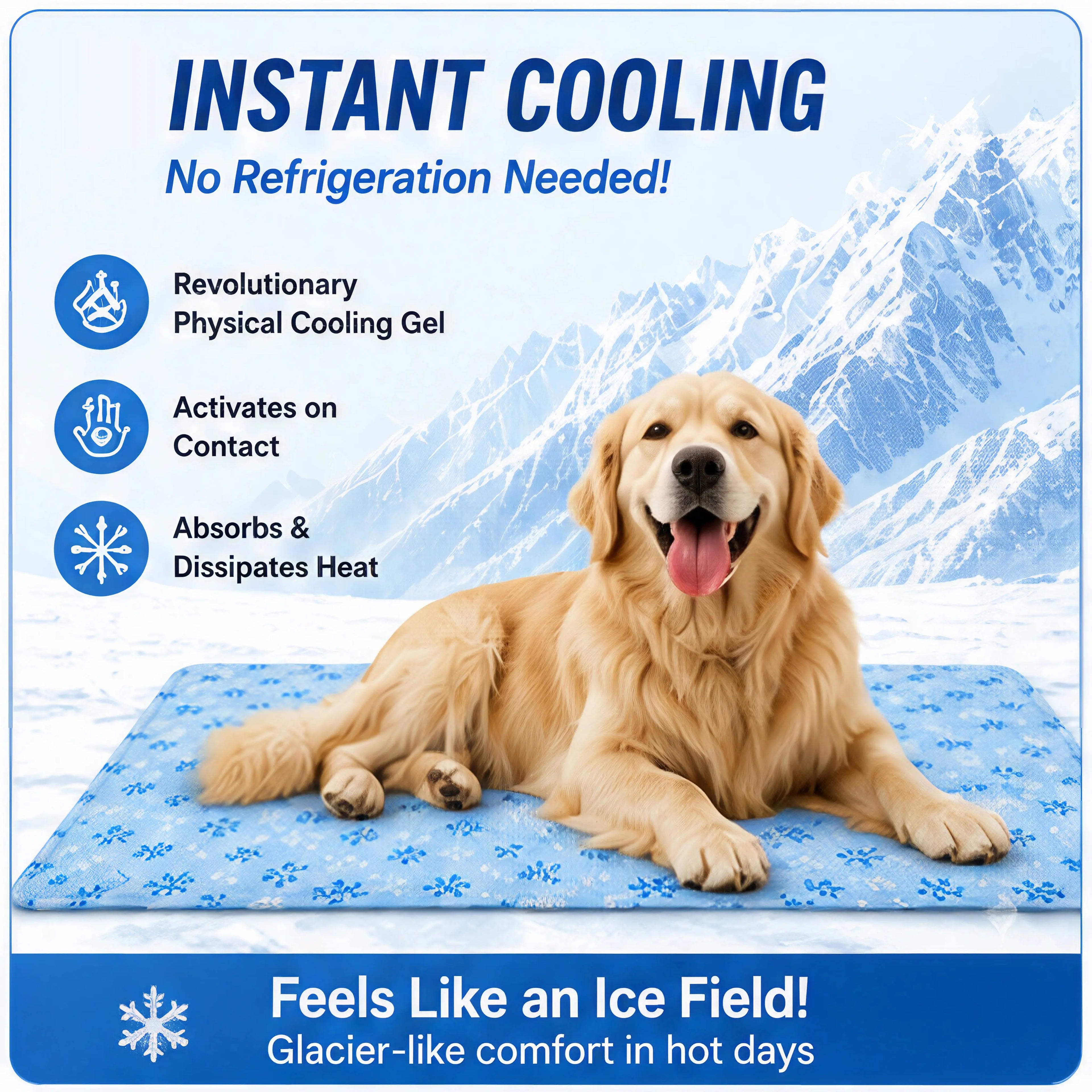 Pet Cool Pad - Washable Gel, Waterproof Ice Silk Pad for Dogs & Cats, Suitable for Couch, Crate (Sizes S-L)