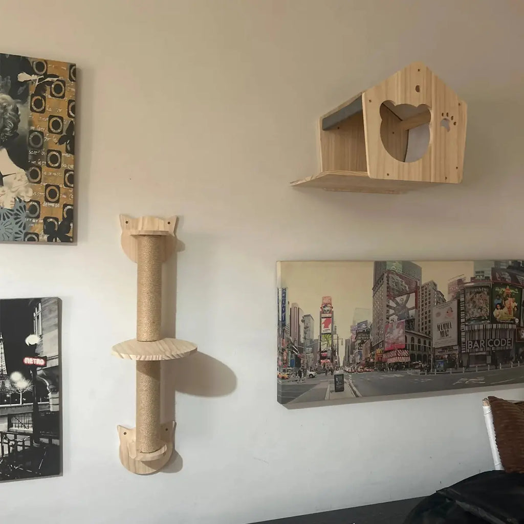 Wooden DIY Cat Scratching Post, Cat Climbing Frame for Indoor Cat, Cat Furniture Cat Supplies