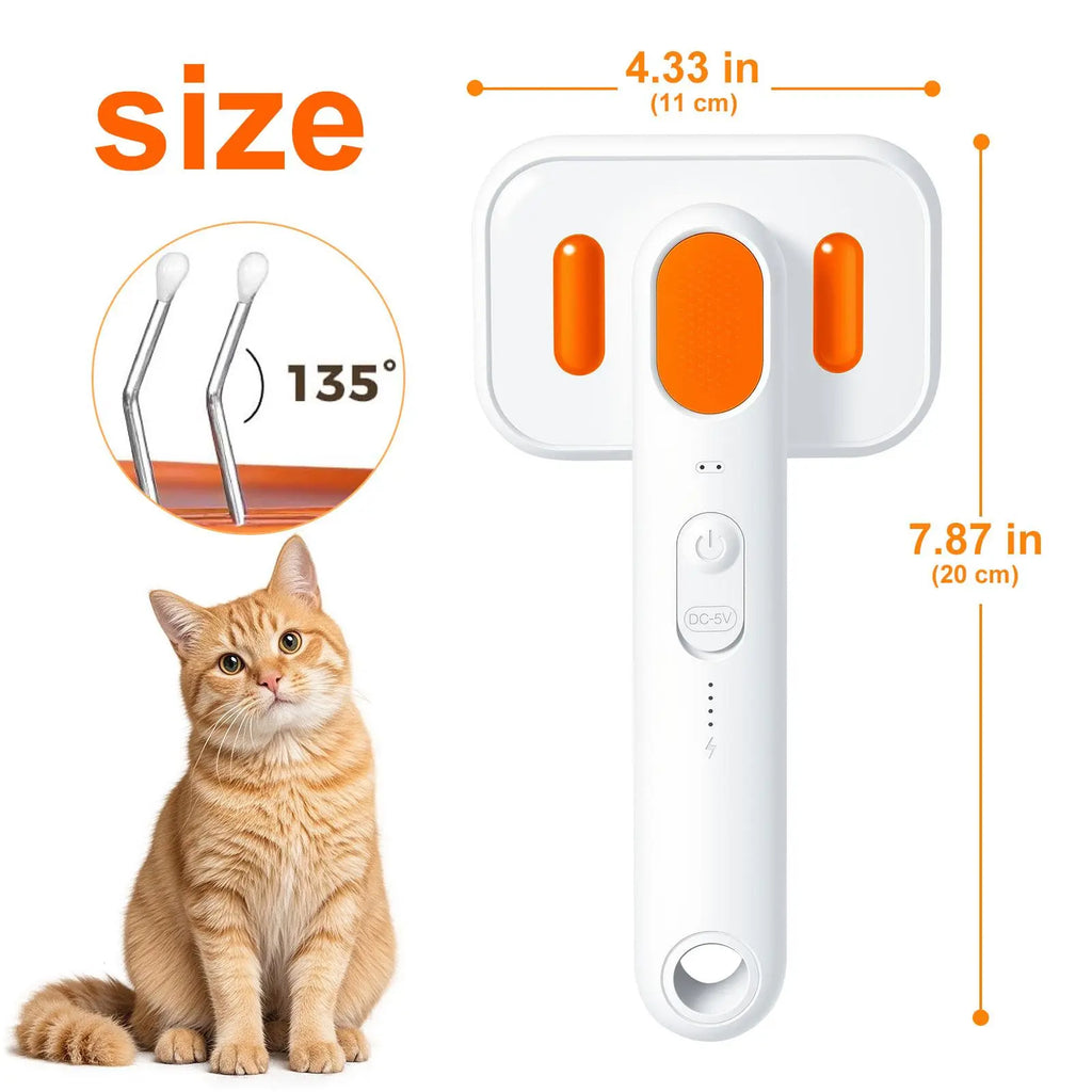 #Summervibes Cat Grooming Brush – Waterproof Steam Deshedding Tool, One-Button Hair Removal Comb for Cats & Dogs, Pet Fur Cleaning & Trimming, Petlovers