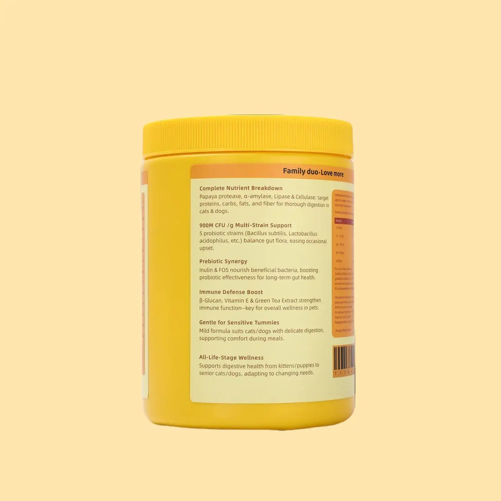 Hipypaw Cat & Dog Probiotic Powder 249G – Gentle, Sensitive-Friendly, Digestive Health & Immune Support, Multi-Strain, All Life Stages