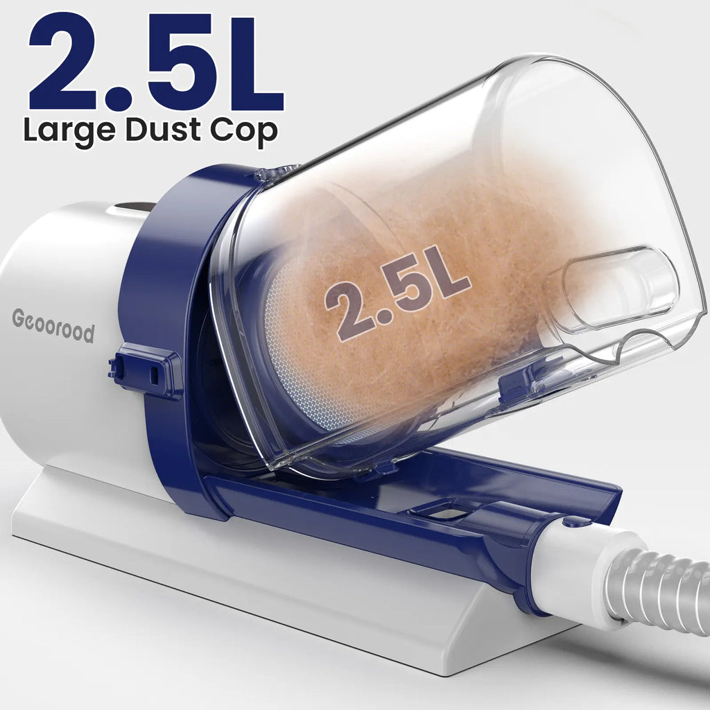 【Geoorood】 Geoorood Dog Grooming All-In-One Kit with Vacuum Brush 2.5L Large Pog, Stainless Steel Blades Lightweight Design 13Kpa Suction Force Portable Cleaning Set #Summervibes #Petlovers
